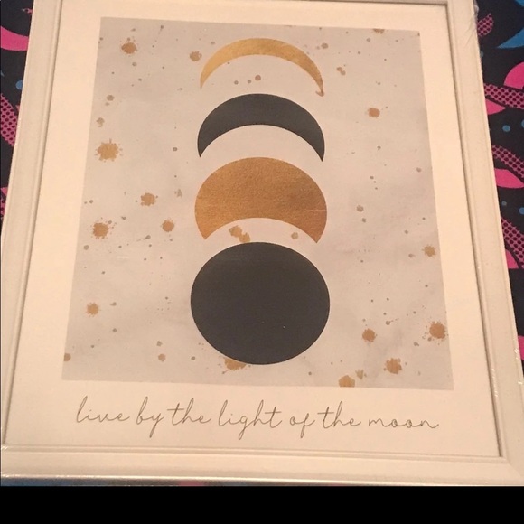 New "Live by the light of the moon" White Framed Wall Art - Picture 3 of 10